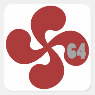 64 Lauburu Red Basque Cross Square Sticker