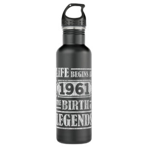 64 Year Old 1961 Birth Of Legend 64th Birthday 710 Ml Water Bottle