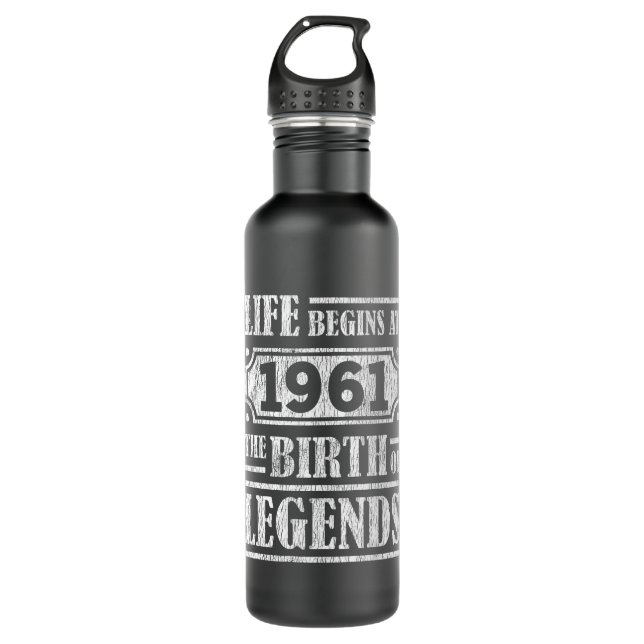 64 Year Old 1961 Birth Of Legend 64th Birthday 710 Ml Water Bottle (Front)