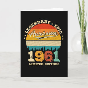 64 Year Old Bday 1961 Awesome 64th Birthday Gift Card