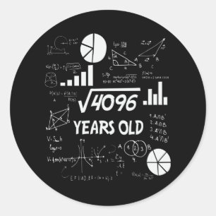 64 Year Old Bday Math Teacher 64th Birthday Gift Classic Round Sticker