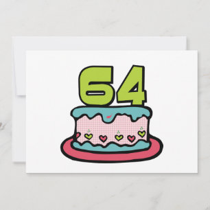 64 Year Old Birthday Cake Card