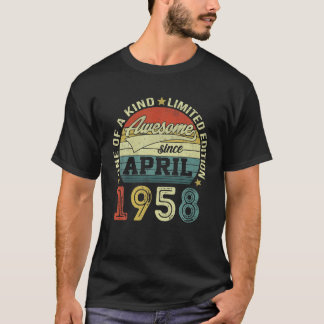 64 Year Old Gifts Awesome Since April 1958 64Th Bi T-Shirt
