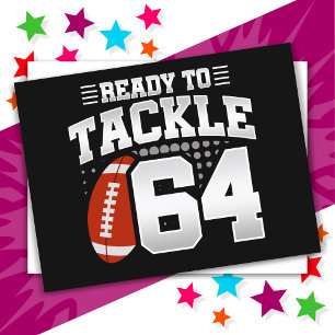64 Year Old Tackle Football Party 64th Birthday Postcard