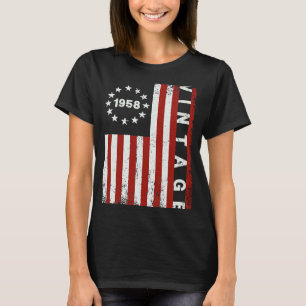 64 Year Old Vintage 1958 American Flag 64th Bday M T-Shirt