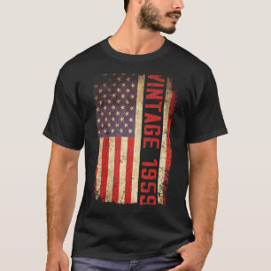 64 Year Old  Vintage 1959 American Flag 64th Birth T-Shirt