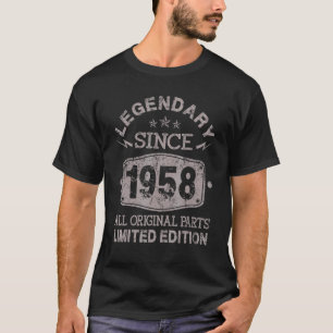 64 Years Old Bday Legend Since 1958  Vintage 64th  T-Shirt