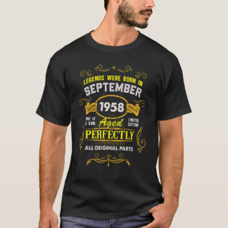 64 Years Old Legend Since September 1958 64th Birt T-Shirt