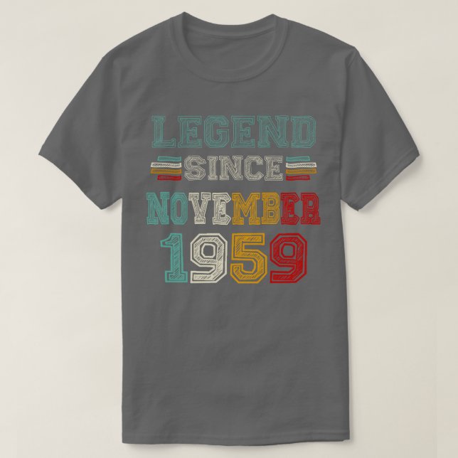 64 Years OldSince November 1959 64th Birthday T-Shirt (Design Front)