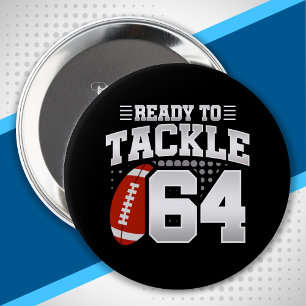 64th Birthday - Football Mum - Football Player 10 Cm Round Badge