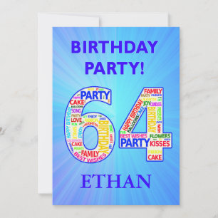 64th Birthday Party Invitation Add a Name