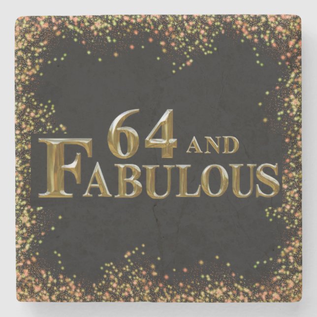 64th Birthday  Stone Coaster (Front)
