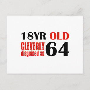 64th year old designs postcard