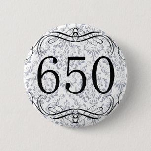 650 Area Code 6 Cm Round Badge