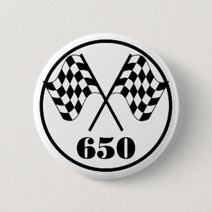 650 Chequered Flags 6 Cm Round Badge