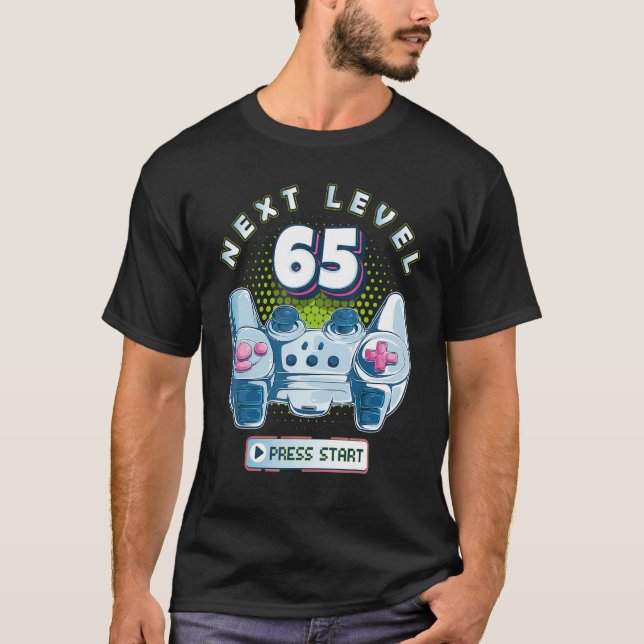 65 Birthday Gamer Next Level 65 Gaming Controller  T-Shirt (Front)