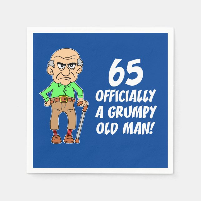 65 Officially A Grumpy Old Man Napkin (Front)