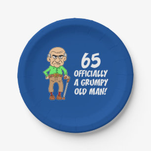 65 Officially A Grumpy Old Man Paper Plate