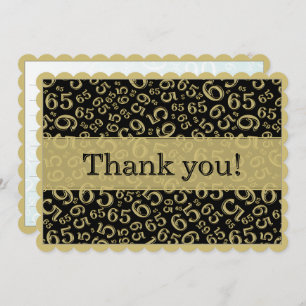 65 "Thank you!" Black/White Number Pattern Thank You Card