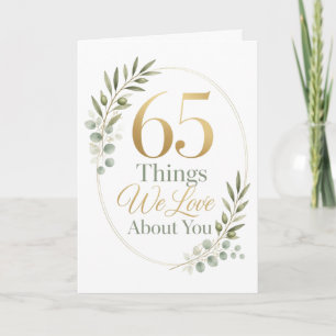 65 Things We Love About You Wife Card
