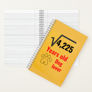 65 Year Old Dog Lover Funny Happy Birthday Notebook
