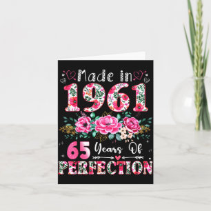 65 Year Old Made In 1961 Floral 65th Birthday Wome Card