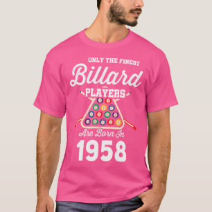 65 Year Old Pool Billiard Player 1958 65Th Birthda T-Shirt