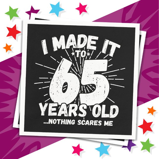 65 Year Old Sarcastic Meme Funny 65th Birthday Napkin (Creator Uploaded)