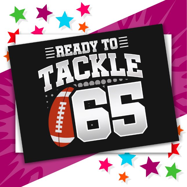 65 Year Old Tackle Football Party 65th Birthday Postcard (Creator Uploaded)