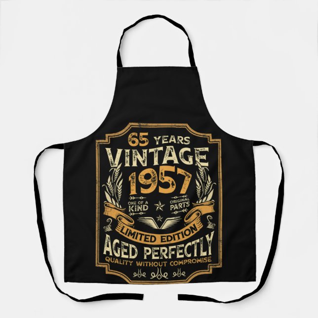 65 Year Old Vintage 1957 65th Birthday Apron (Front)
