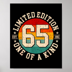 65 year old vintage 1961 limited edition 65th poster
