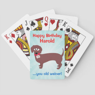 65 Year Old Weiner Custom Playing Cards