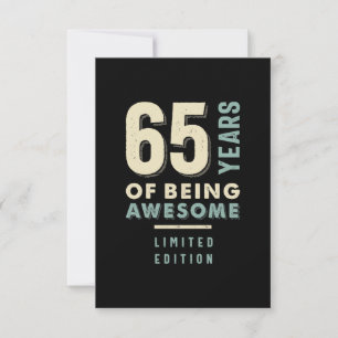 65 Years Of Being Awesome - 65th Birthday RSVP Card