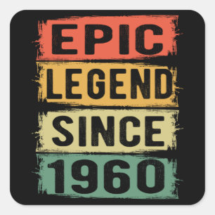 65 Years Old Bday 1960 Epic Legend 65th Birthday Square Sticker