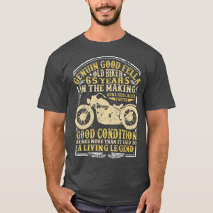 65 Years Old Biker Birthday Classic Vintage motorc T-Shirt