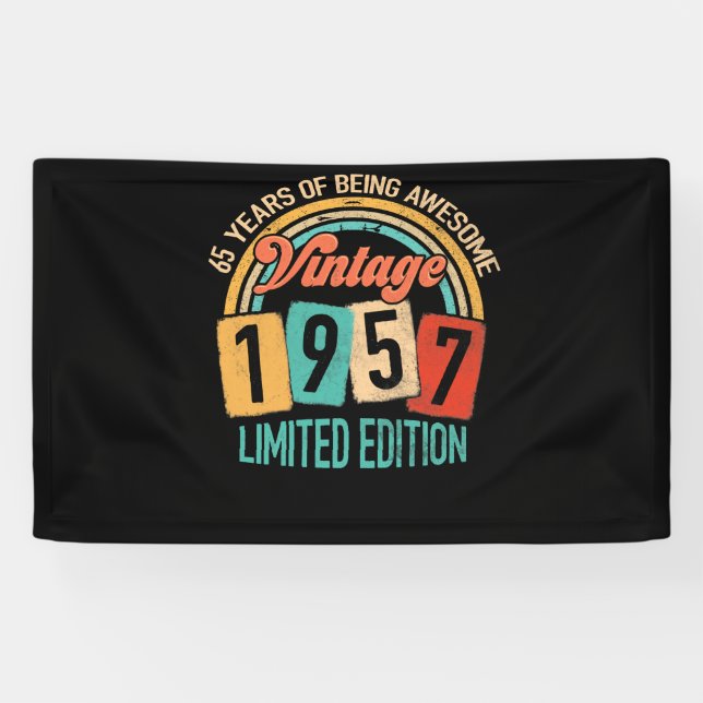 65 Years Old Of Be Awesome In 1957 65th Birthday Banner (Horizontal)