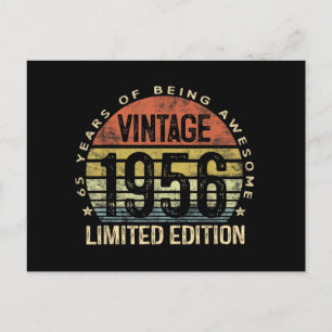 65 Years Old Vintage 1956 Limited Edition Birthday Postcard