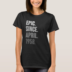 65 Years Old Vintage 1958 April Birthday 65th Deco T-Shirt