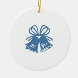 65 Years Wedding Anniversary Ceramic Tree Decoration