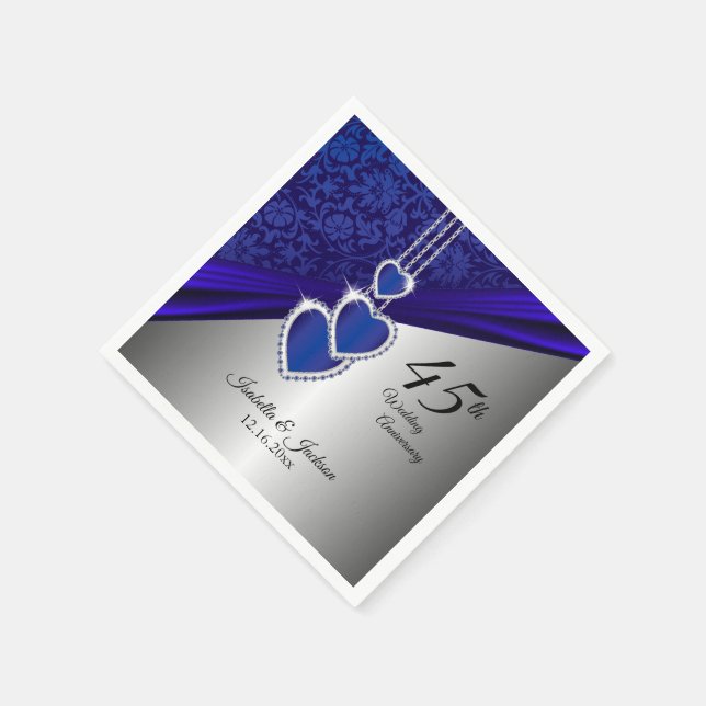 65th / 45th Sapphire Anniversary Design Napkin (Corner)