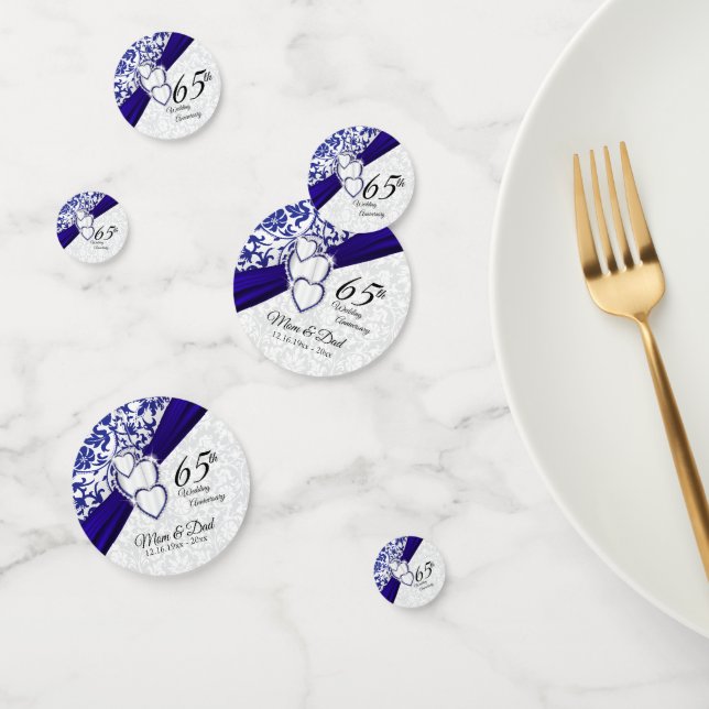 65th / 45th Sapphire Blue Anniversary Design Confetti (Group)