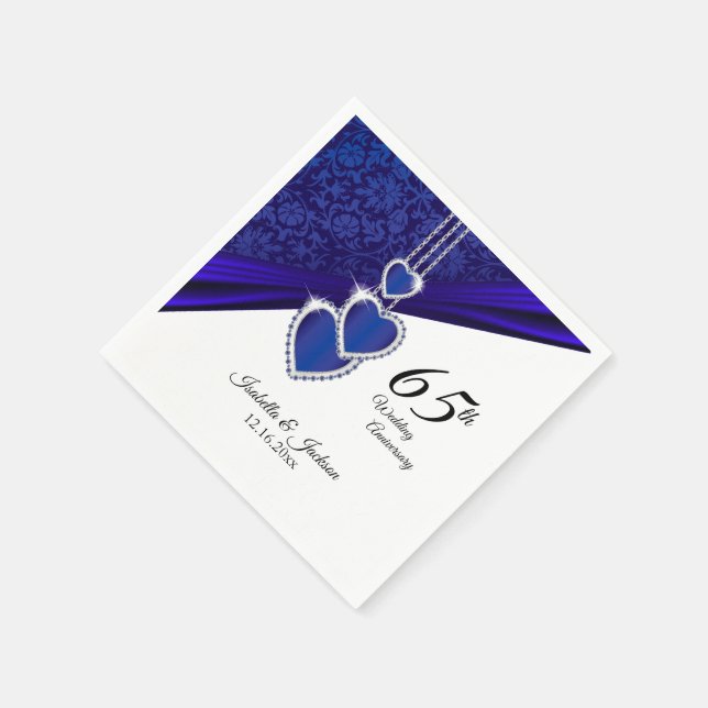 65th / 45th Wedding Sapphire Anniversary Design Napkin (Corner)