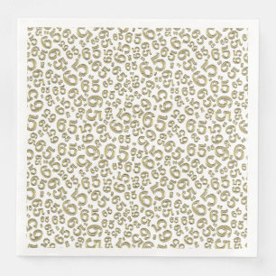 65th Age Random Number Pattern Gold/White Napkin