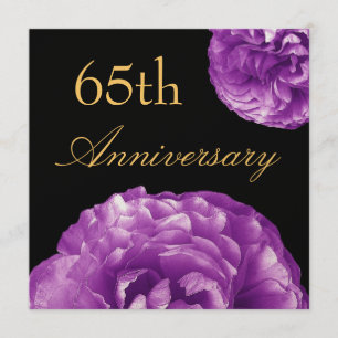 65th Anniversary Invitation - PURPLE Roses