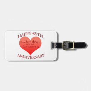 65th. Anniversary Luggage Tag