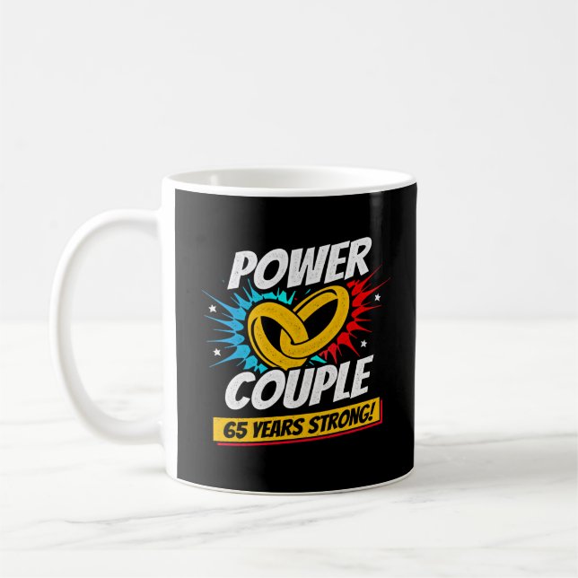65th Anniversary Married Couples 65 Years Strong Coffee Mug (Left)
