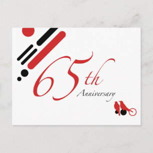 65th Anniversary (mod birds) Postcard