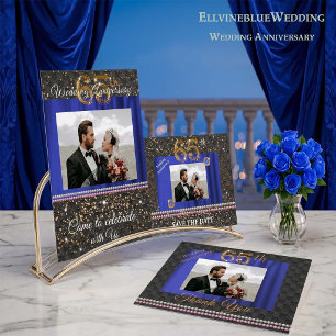 65th Anniversary Save the Date   Blue Sapphire Invitation