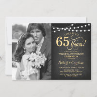 65th Anniversary with Photo - Chalkboard and Gold