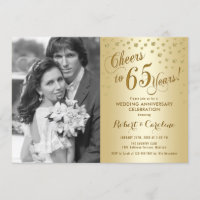 65th Anniversary with Photo - Gold